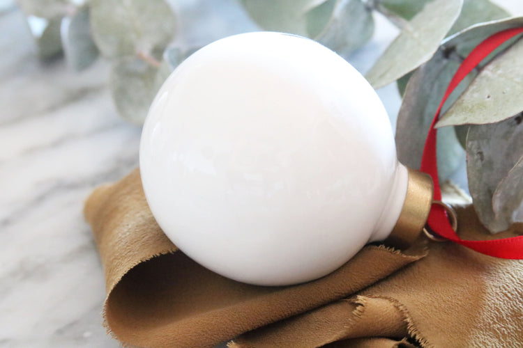 custom round porcelain christmas ornament | personalized