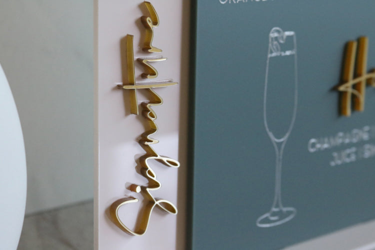acrylic arch signature drinks bar sign | acrylic wedding sign | wedding decor | arched | signature drinks | reception | bar table |
