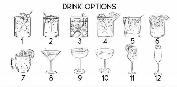 acrylic arch signature drinks bar sign | acrylic wedding sign | wedding decor | arched | signature drinks | reception | bar table |