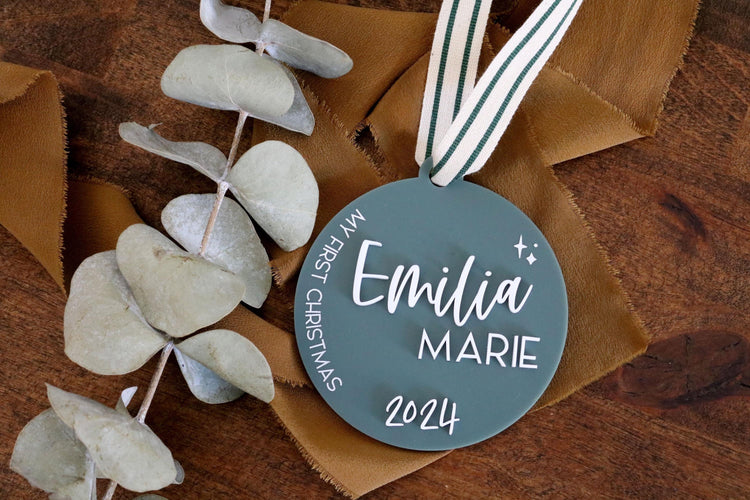 custom my first christmas acrylic ornament | baby's first christmas | personalized | baby gift | newborn | new baby | baby shower | gift