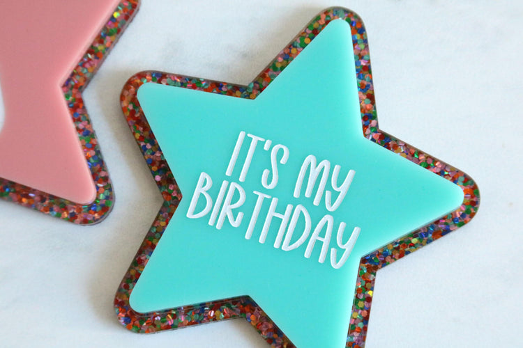 reusable magnetic star birthday badge | birthday tag | badge | magnet | it's my birthday | birthday boy | birthday girl | birthday pin