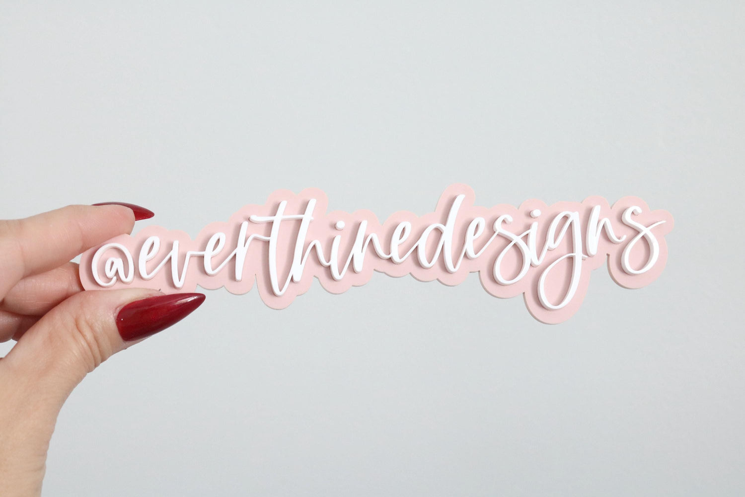 acrylic 3D social media watermark business sign | small business sign | let's connect | username | handle logo | branding | follow us