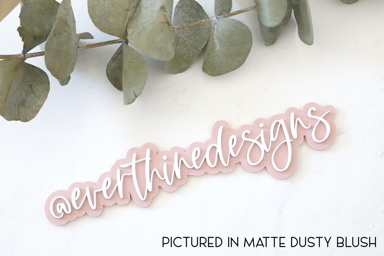 acrylic 3D social media watermark business sign | small business sign | let's connect | username | handle logo | branding | follow us