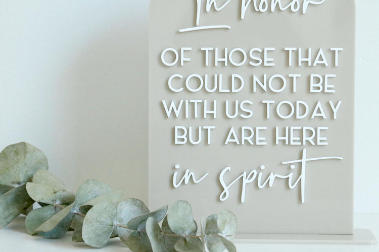 acrylic arch memory sign | acrylic wedding sign | wedding decor | wedding reception | acrylic | in loving memory | memorial | spirit | honor
