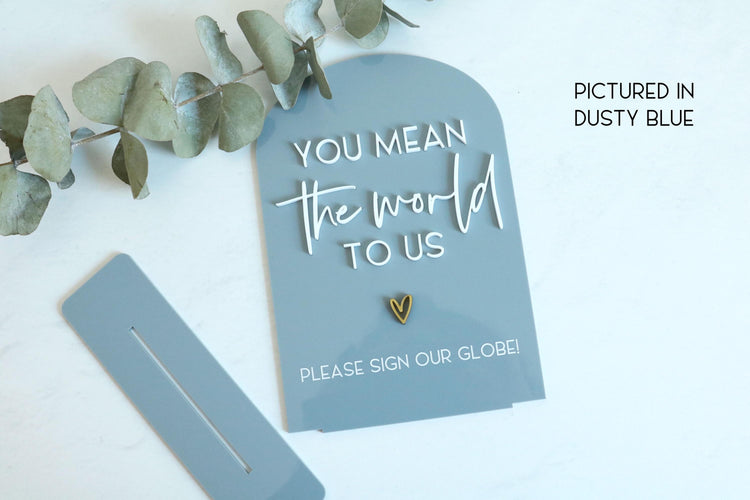 acrylic arch globe guestbook sign | wedding sign | wedding decor | arched | reception | acrylic | gift card table | world | travel theme