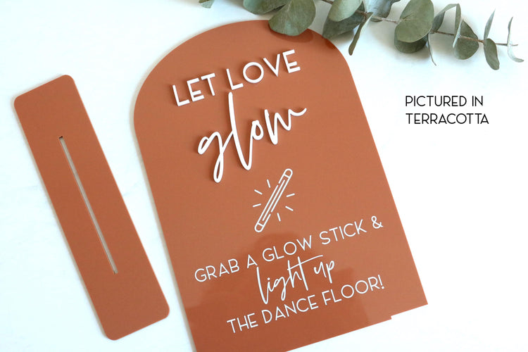 acrylic arch let love glow sign | glow stick sign | dance floor | arched | acrylic wedding sign | wedding decor | reception | acrylic | glow