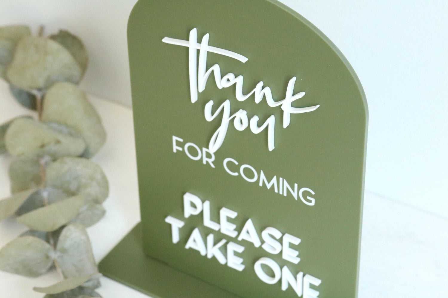 acrylic arch favor sign | favors | wedding sign | wedding decor | arched | reception | acrylic | take one | thank you | party favor