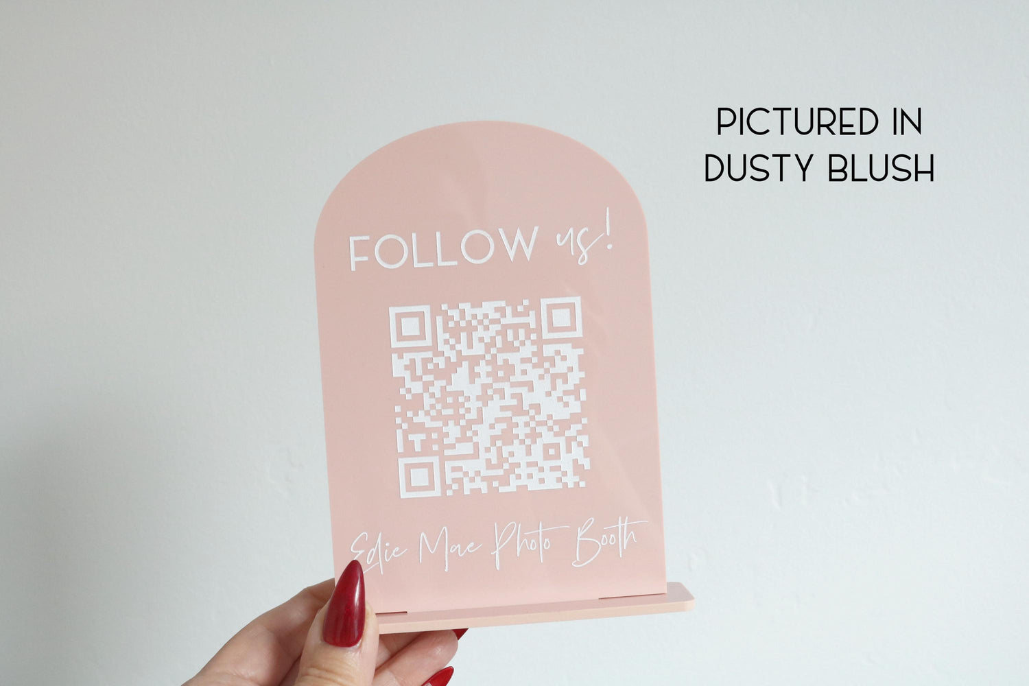acrylic social media QR code business sign | follow us | small business sign | let's connect | instagram | tiktok | branding | touchless