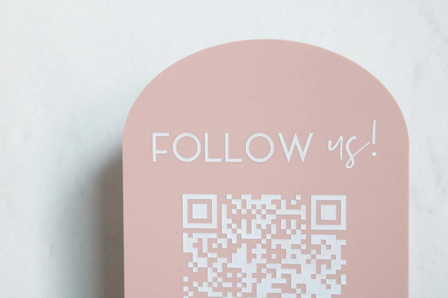 acrylic social media QR code business sign | follow us | small business sign | let's connect | instagram | tiktok | branding | touchless