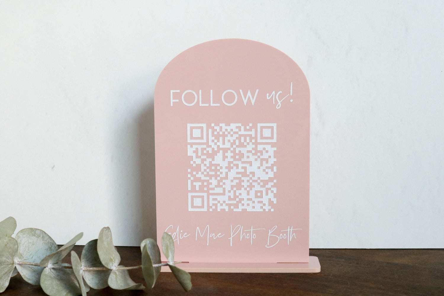 acrylic social media QR code business sign | follow us | small business sign | let's connect | instagram | tiktok | branding | touchless