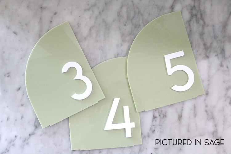 acrylic half arch table number signs | acrylic wedding sign | wedding decor | half arch arched | wedding table number | acrylic table number