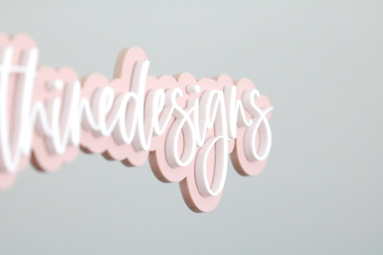 acrylic 3D social media watermark business sign | small business sign | let's connect | username | handle logo | branding | follow us