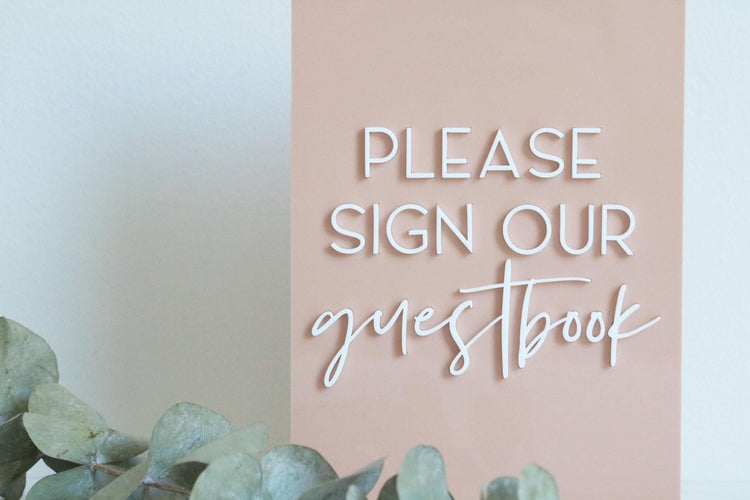 acrylic please sign our guestbook sign | wedding sign | wedding decor | rectangle | wedding reception | acrylic | gift table | card table