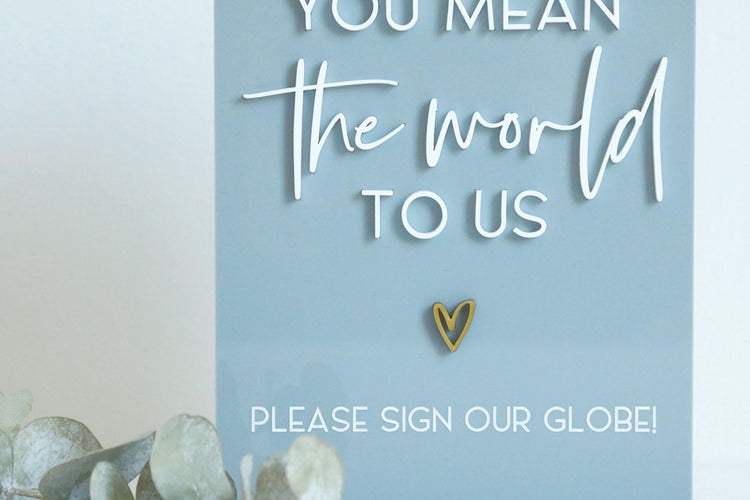 acrylic arch globe guestbook sign | wedding sign | wedding decor | arched | reception | acrylic | gift card table | world | travel theme