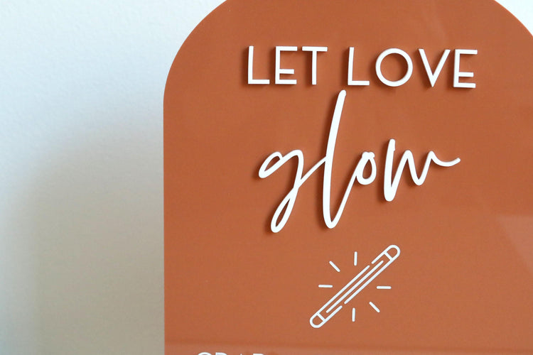 acrylic arch let love glow sign | glow stick sign | dance floor | arched | acrylic wedding sign | wedding decor | reception | acrylic | glow