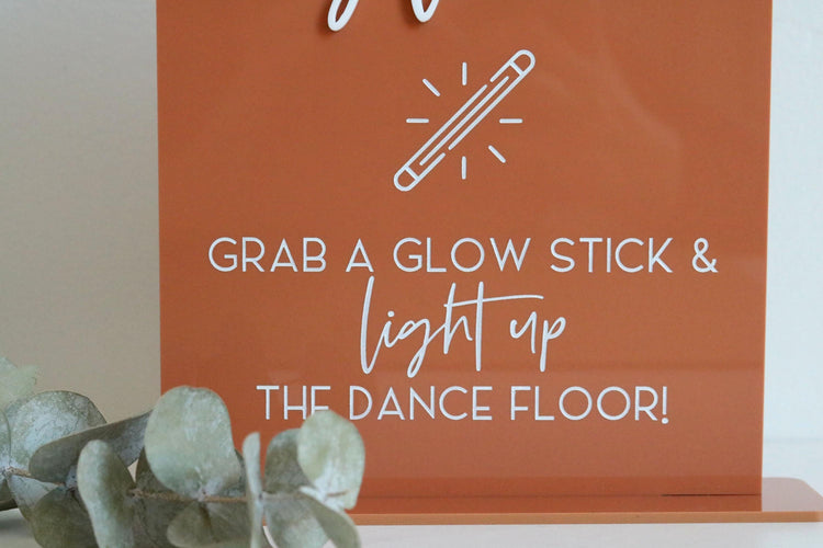 acrylic arch let love glow sign | glow stick sign | dance floor | arched | acrylic wedding sign | wedding decor | reception | acrylic | glow