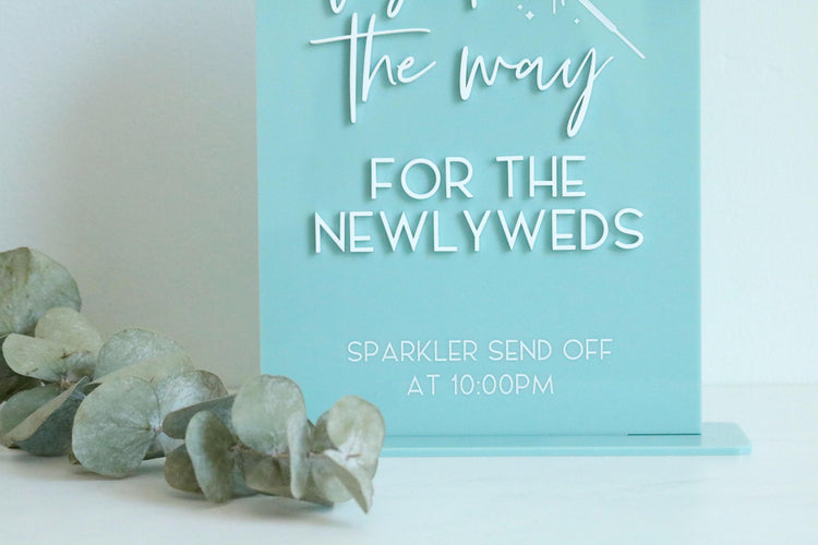 acrylic arch sparkler send off sign | light the way | sparkler sign | arched | acrylic wedding sign | wedding decor | reception | acrylic