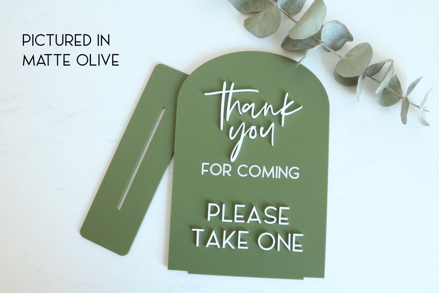 acrylic arch favor sign | favors | wedding sign | wedding decor | arched | reception | acrylic | take one | thank you | party favor