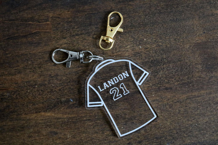 custom jersey keychain | personalized keychain | team gift | end of season | sports bag tag | gift | backpack | soccer | athlete | key chain