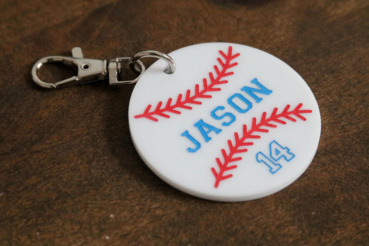 custom baseball keychain | personalized keychain | team gift | end of season | sports bag tag | gift | backpack | athlete | key chain