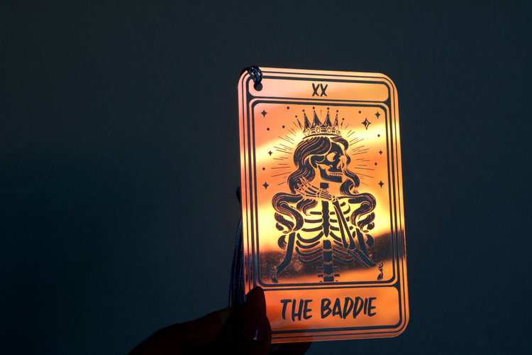iridescent the baddie tarot card bookmark | bad girl | best friend | girl friend | wife | mom | gift | witch | booktok | bookish | good girl