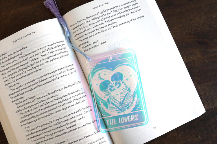 iridescent the lovers tarot card bookmark | booktok | bookish | book lover | gift | book mark | spicy smut dark romance fantasy thriller