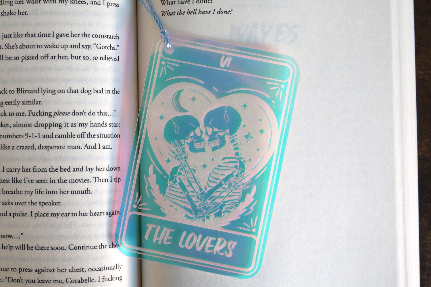iridescent the lovers tarot card bookmark | booktok | bookish | book lover | gift | book mark | spicy smut dark romance fantasy thriller