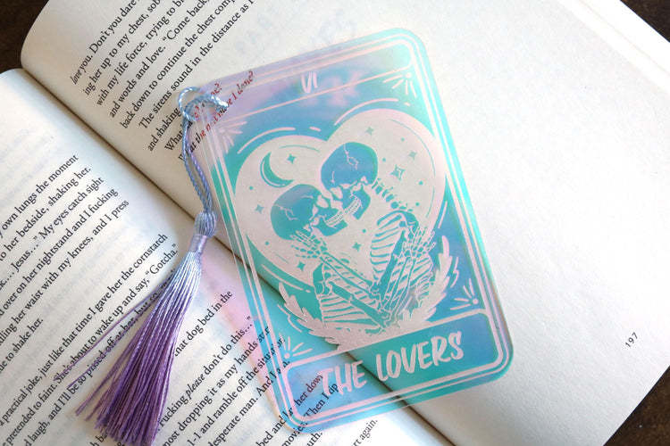 iridescent the lovers tarot card bookmark | booktok | bookish | book lover | gift | book mark | spicy smut dark romance fantasy thriller