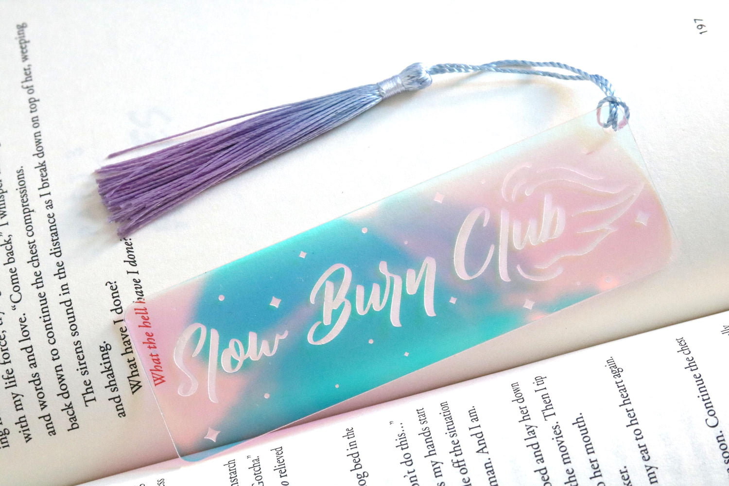 iridescent slow burn club bookmark | romance | spicy | dark romance | lovers | bad girl | good girl | gift | booktok | bookish | smut
