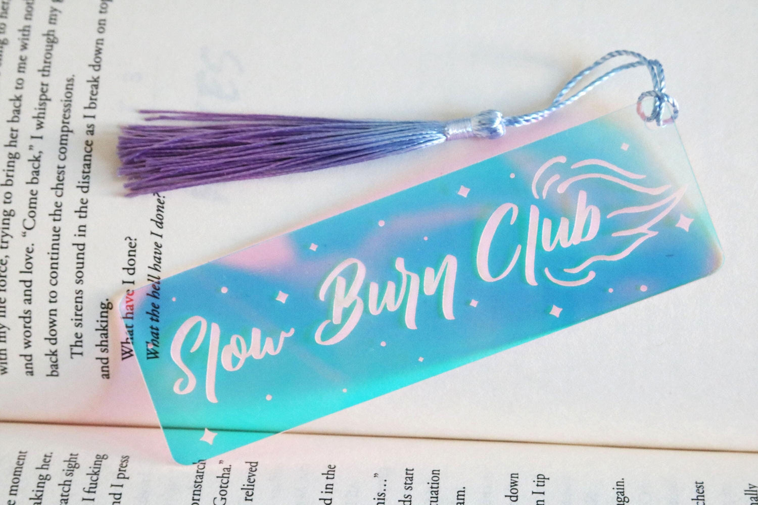 iridescent slow burn club bookmark | romance | spicy | dark romance | lovers | bad girl | good girl | gift | booktok | bookish | smut
