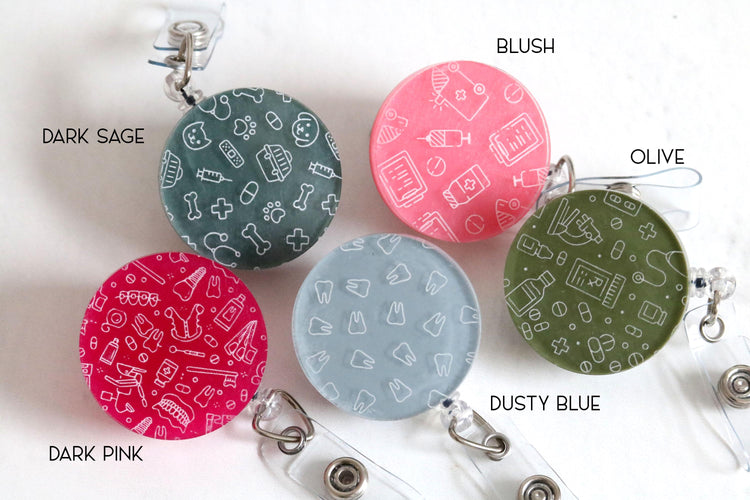 badge reel | holder | work | conference | student | lanyard | nurse | doctor | veterinarian | vet | pharmacist | dentist | orthodontist
