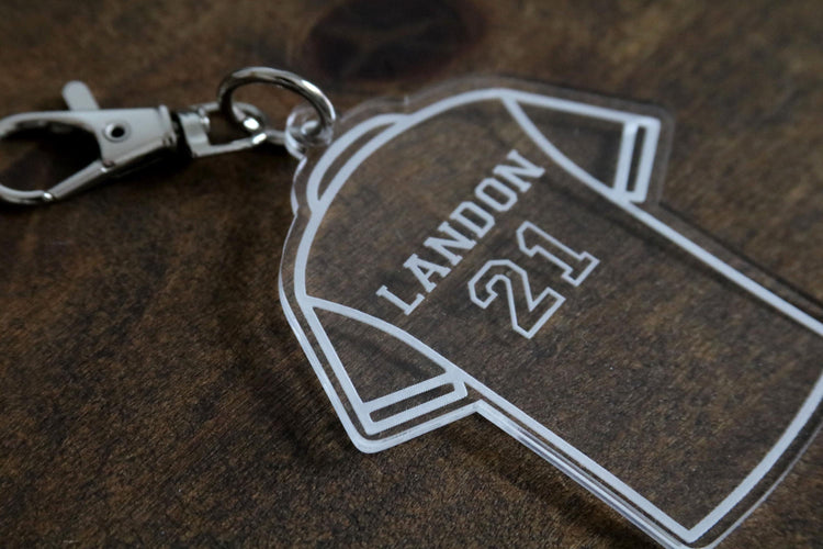 custom jersey keychain | personalized keychain | team gift | end of season | sports bag tag | gift | backpack | soccer | athlete | key chain