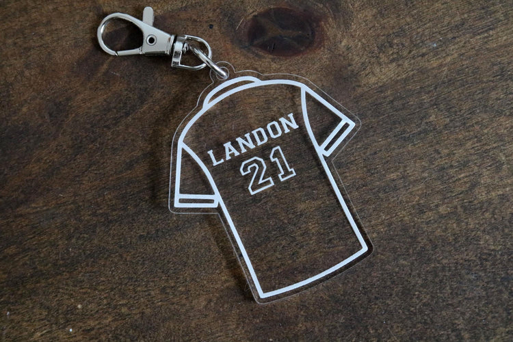 custom jersey keychain | personalized keychain | team gift | end of season | sports bag tag | gift | backpack | soccer | athlete | key chain