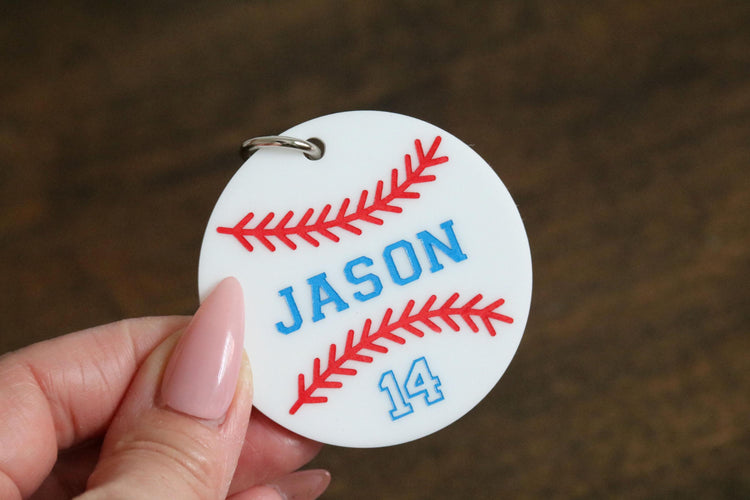custom baseball keychain | personalized keychain | team gift | end of season | sports bag tag | gift | backpack | athlete | key chain