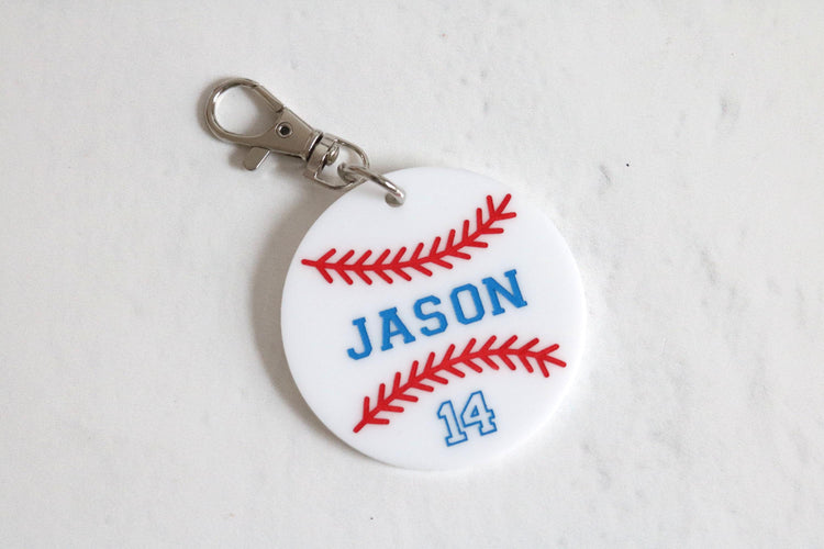 custom baseball keychain | personalized keychain | team gift | end of season | sports bag tag | gift | backpack | athlete | key chain