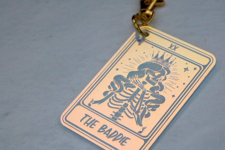 iridescent the baddie tarot card keychain | baddest | best friend | girl friend | wife | mom | gift | witch | booktok | bookish | key chain