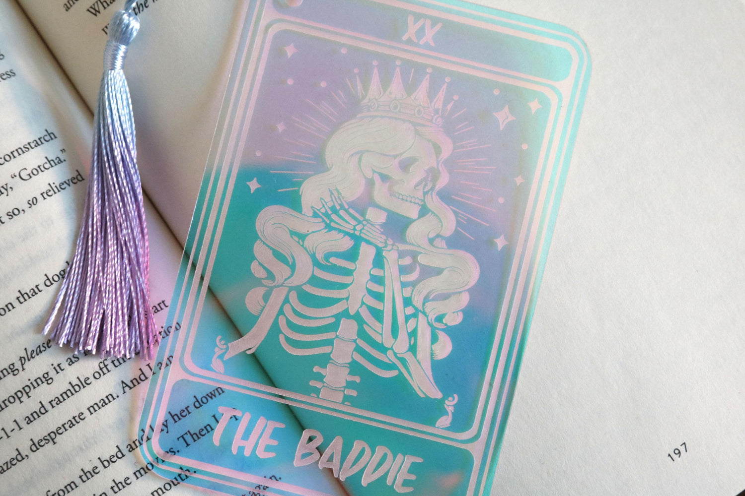 iridescent the baddie tarot card bookmark | bad girl | best friend | girl friend | wife | mom | gift | witch | booktok | bookish | good girl