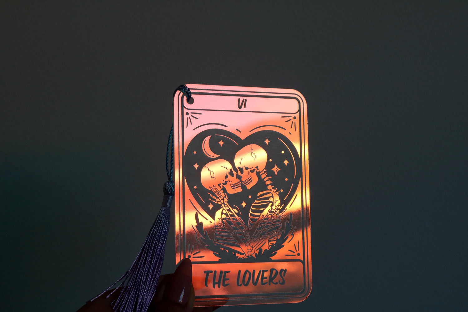 iridescent the lovers tarot card bookmark | booktok | bookish | book lover | gift | book mark | spicy smut dark romance fantasy thriller
