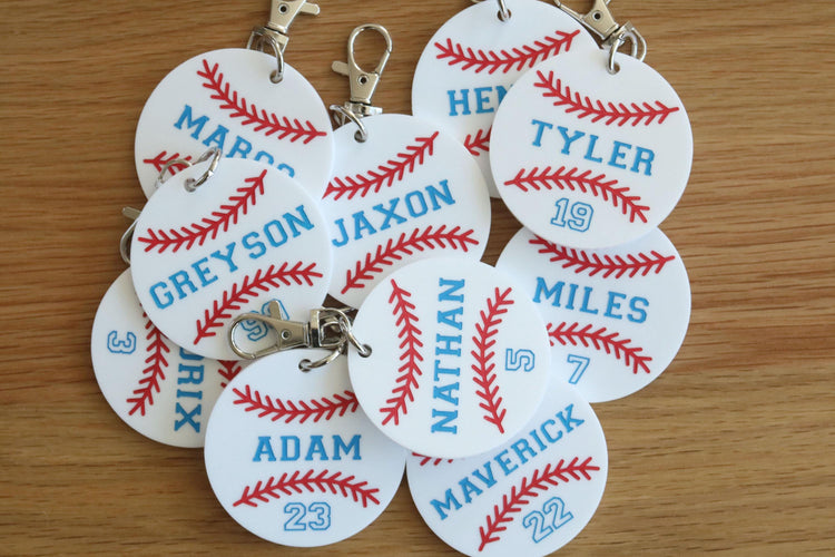 custom baseball keychain | personalized keychain | team gift | end of season | sports bag tag | gift | backpack | athlete | key chain