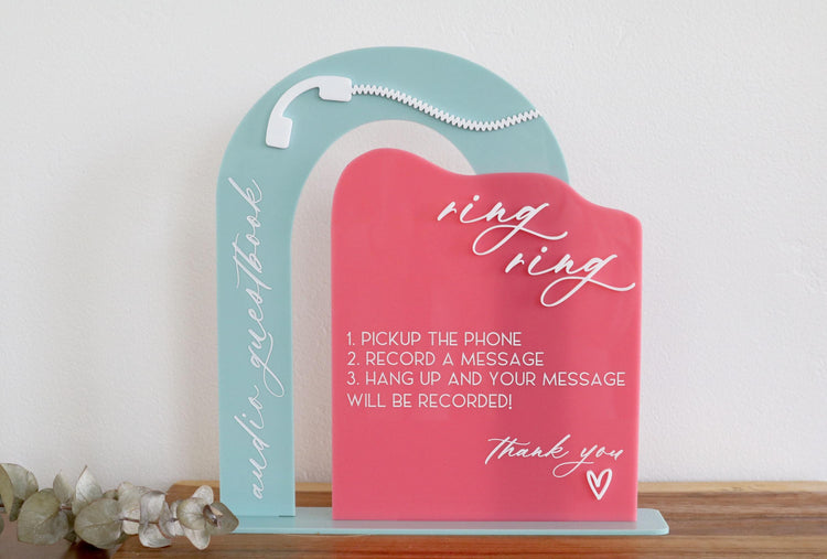 acrylic arch audio guestbook sign | guestbook sign | unique | acrylic wedding sign | wedding decor | reception | acrylic | freeform | fun