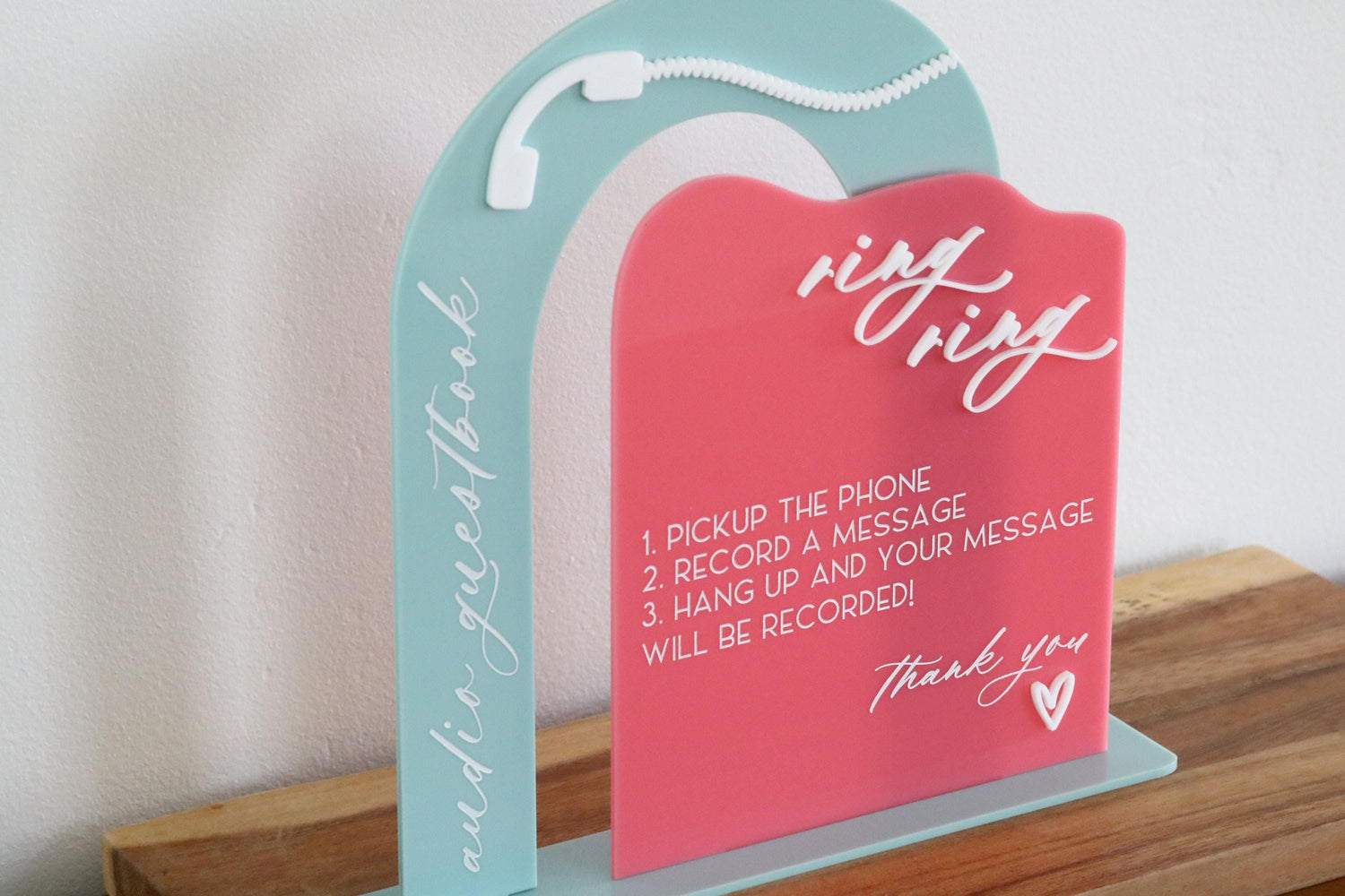 acrylic arch audio guestbook sign | guestbook sign | unique | acrylic wedding sign | wedding decor | reception | acrylic | freeform | fun