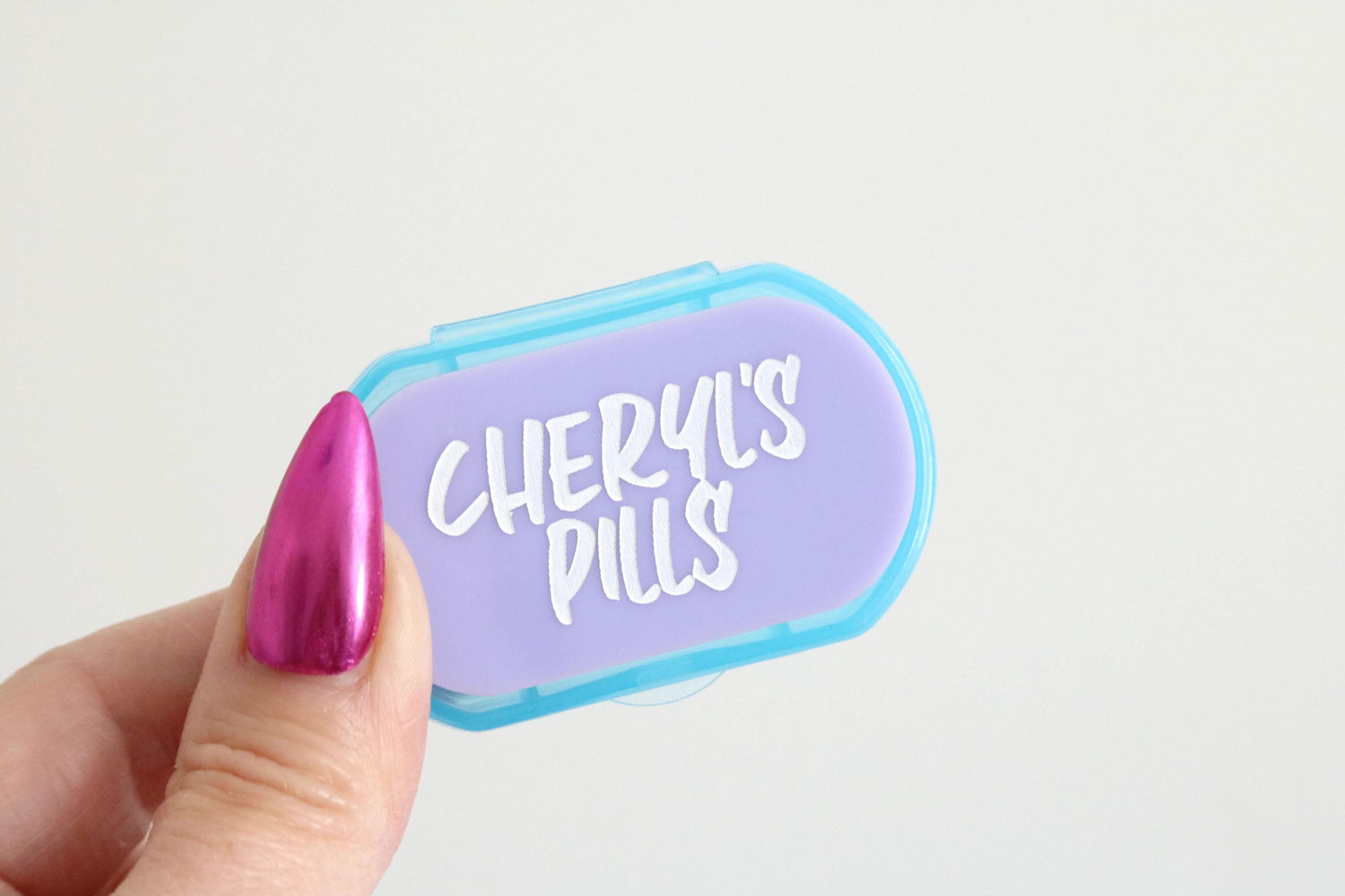 custom mini pill box | stash jar | pill organizer | medicine cabinet | purse | vitamin | container | compartment | travel case | small
