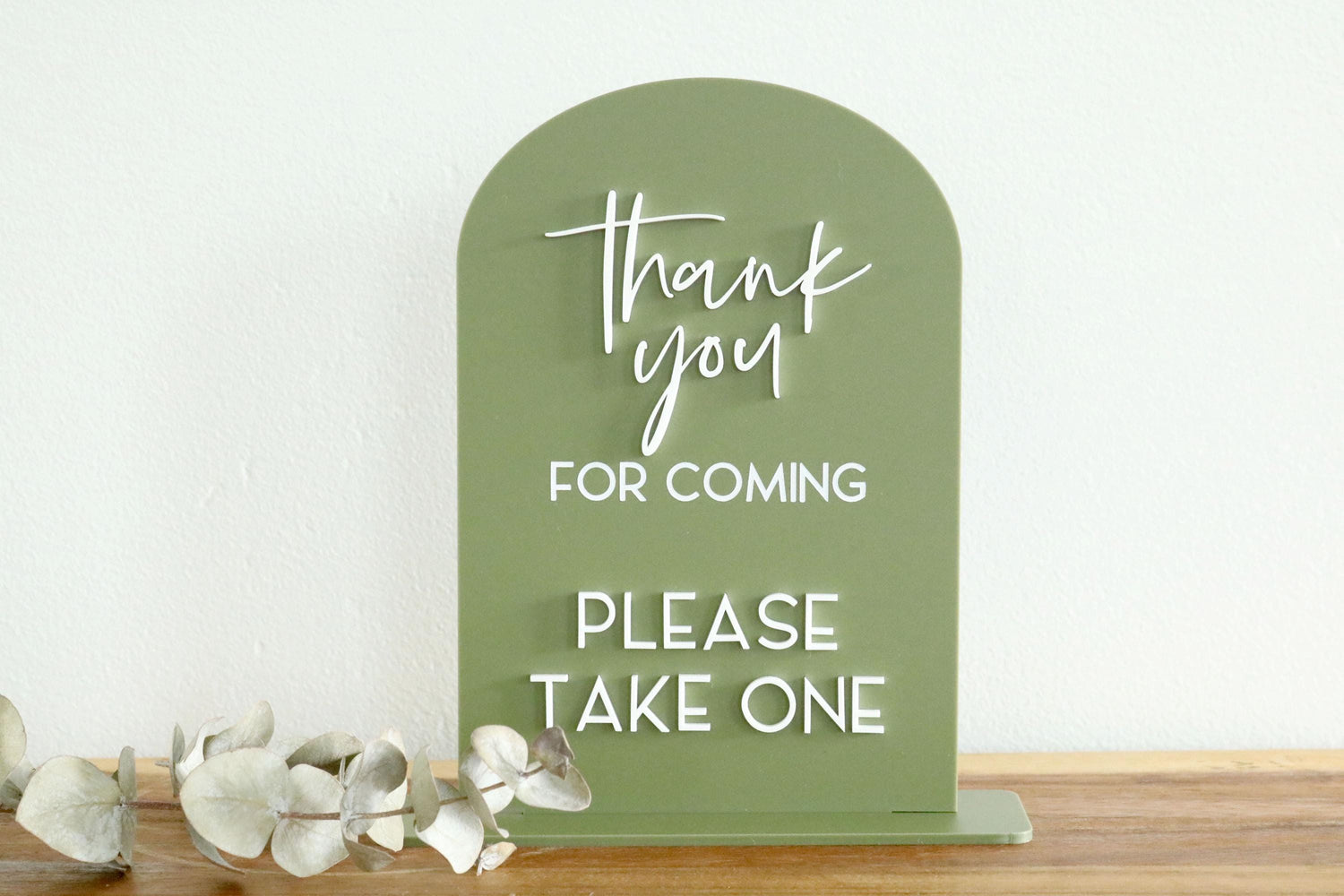 acrylic arch favor sign | favors | wedding sign | wedding decor | arched | reception | acrylic | take one | thank you | party favor