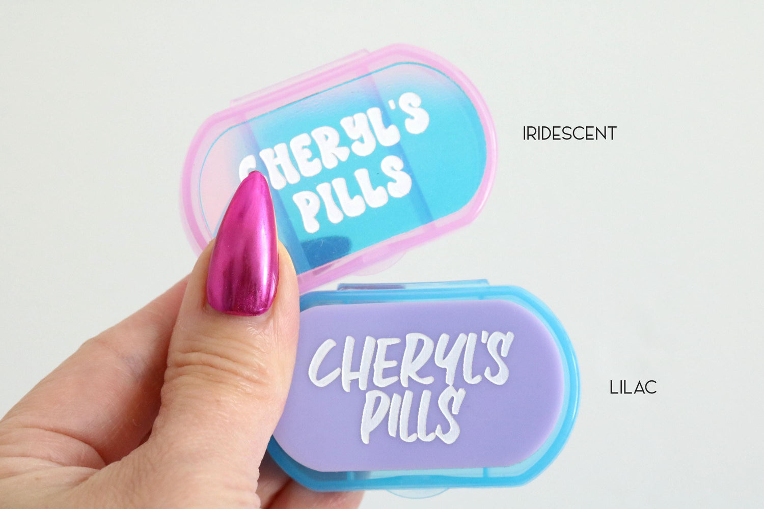 custom mini pill box | stash jar | pill organizer | medicine cabinet | purse | vitamin | container | compartment | travel case | small