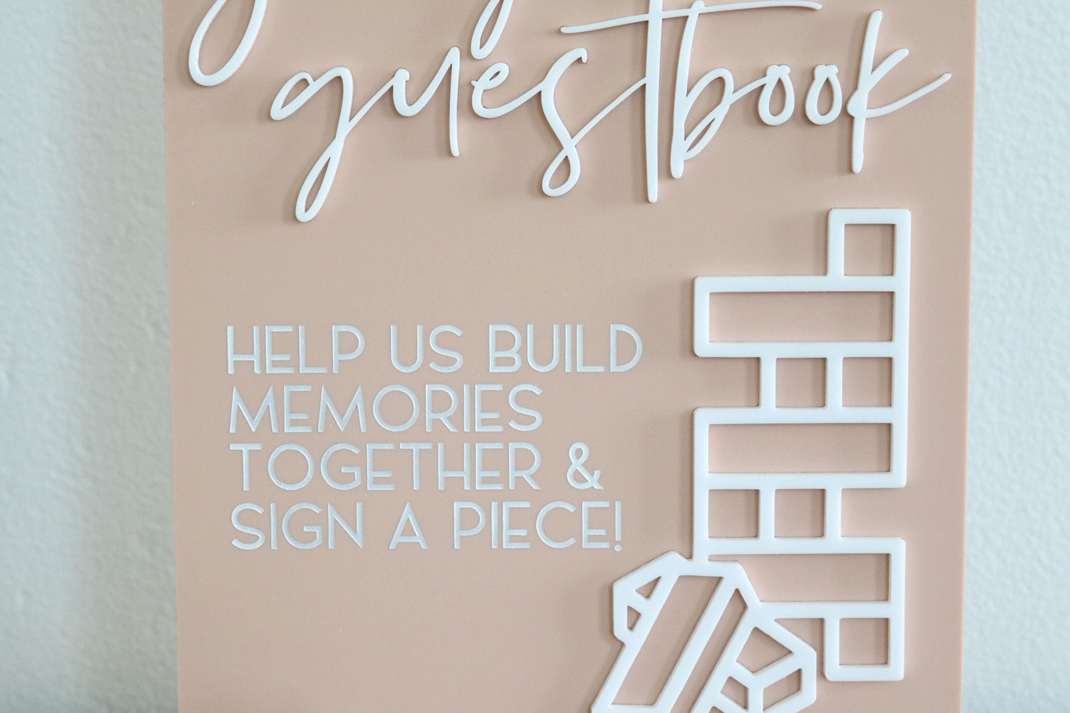 acrylic arch jenga guestbook sign | block guestbook sign | arched | acrylic wedding sign | wedding decor | reception | acrylic | guestbook