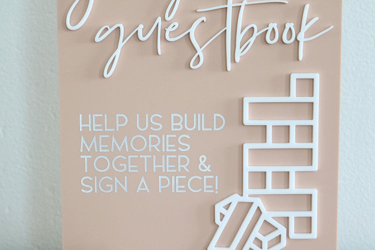 acrylic arch jenga guestbook sign | block guestbook sign | arched | acrylic wedding sign | wedding decor | reception | acrylic | guestbook