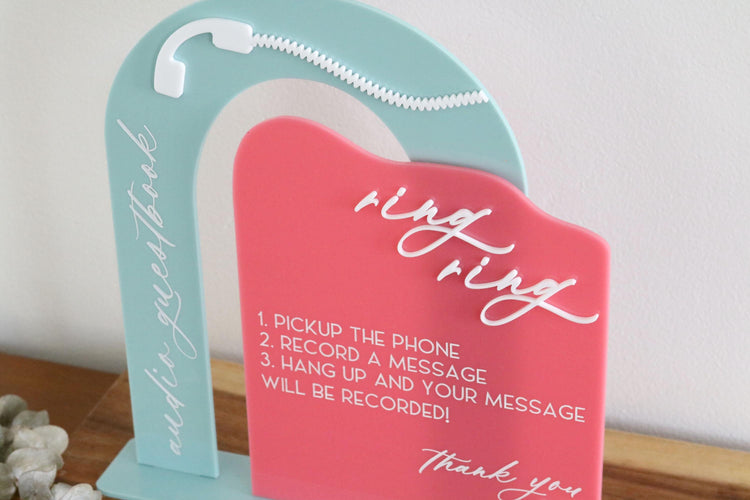 acrylic arch audio guestbook sign | guestbook sign | unique | acrylic wedding sign | wedding decor | reception | acrylic | freeform | fun