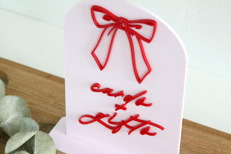 acrylic arch cards and gifts bow sign | coquette | wedding sign | wedding decor | wedding reception | gift card table | baby shower | bridal