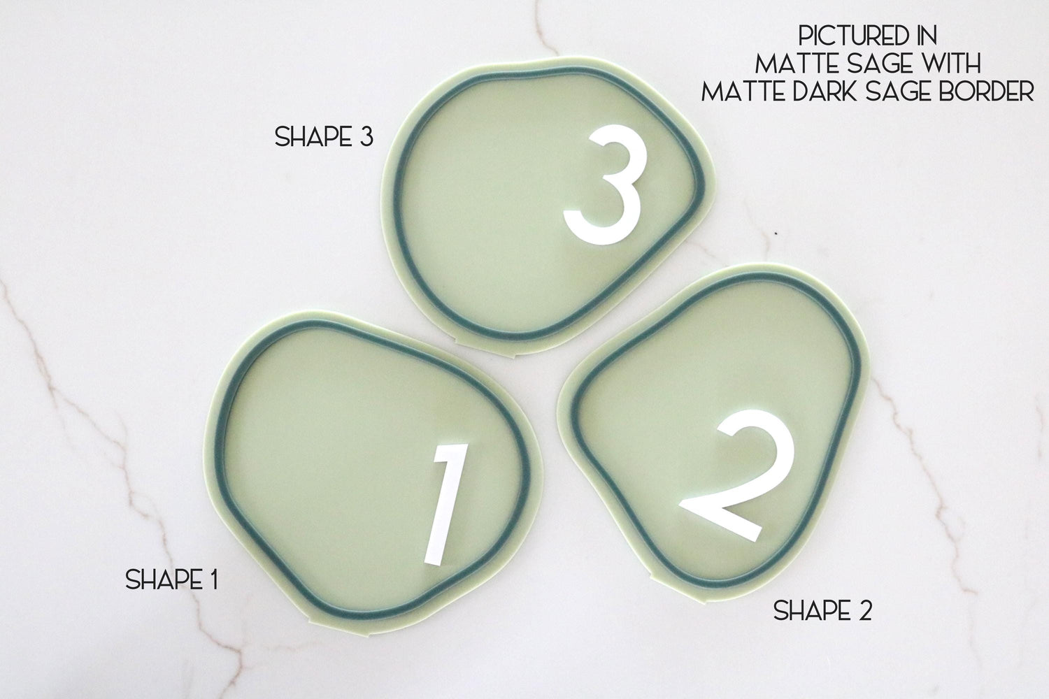 acrylic abstract table number signs | acrylic wedding sign | wedding decor | wavy | organic | freeform | unique table number | modern