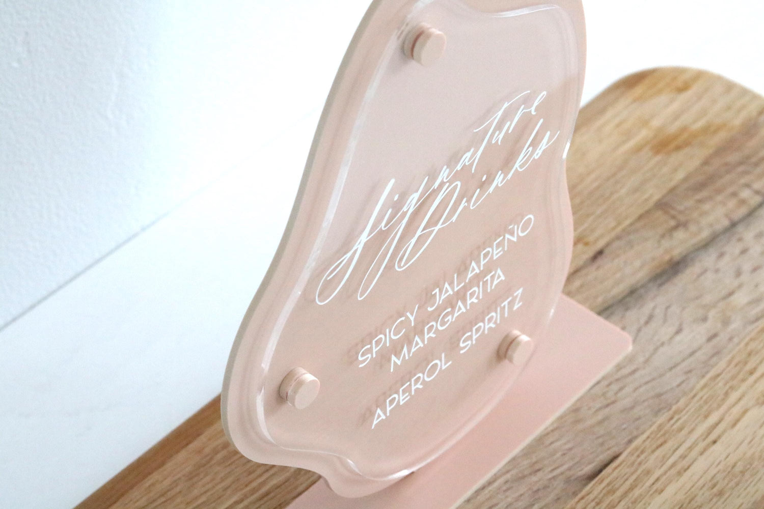 acrylic abstract signature drinks sign | organic | freeform | wavy | bar sign | wedding | acrylic wedding sign | wedding decor | reception